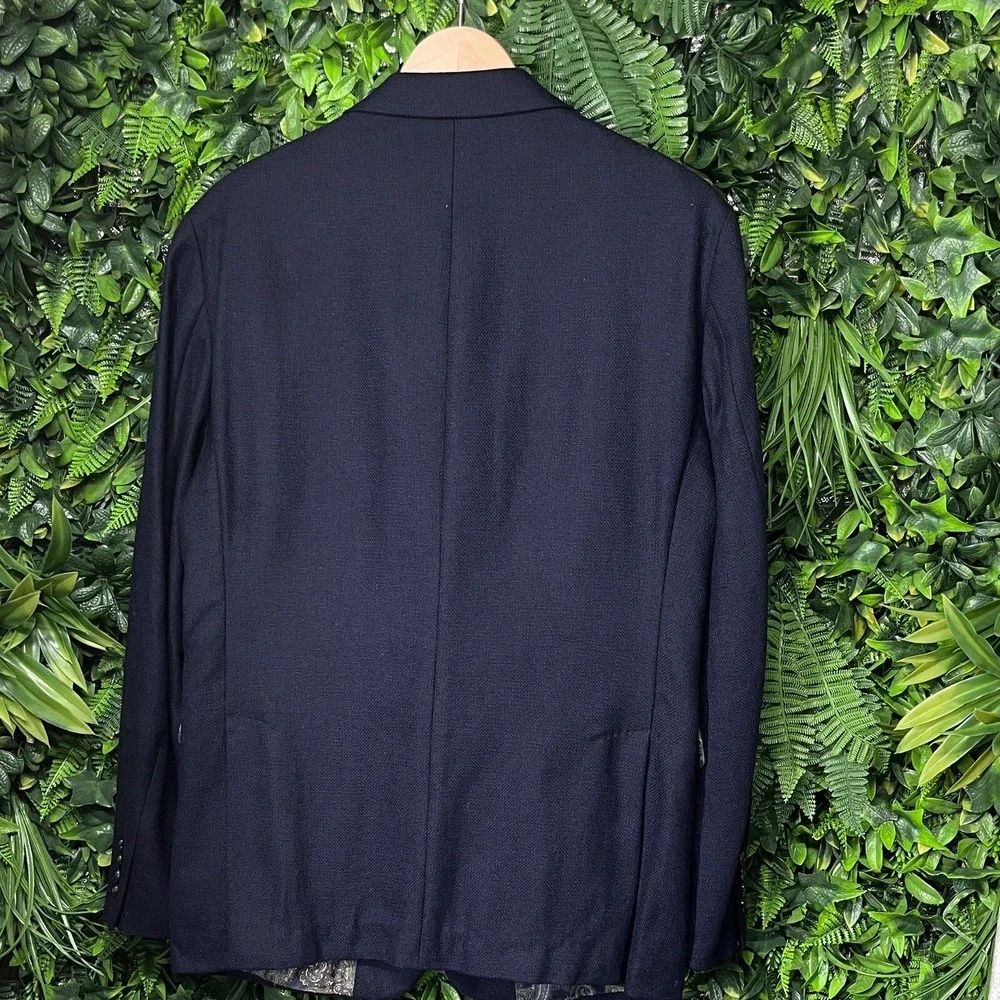 RALPH LAUREN Blazer Men 40R Blue Wool Sport Coat Paisley Jacket Suit Separate‎